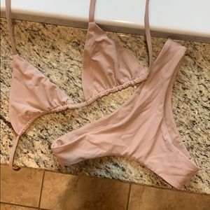 Siempre Golden crescent set bikini nude